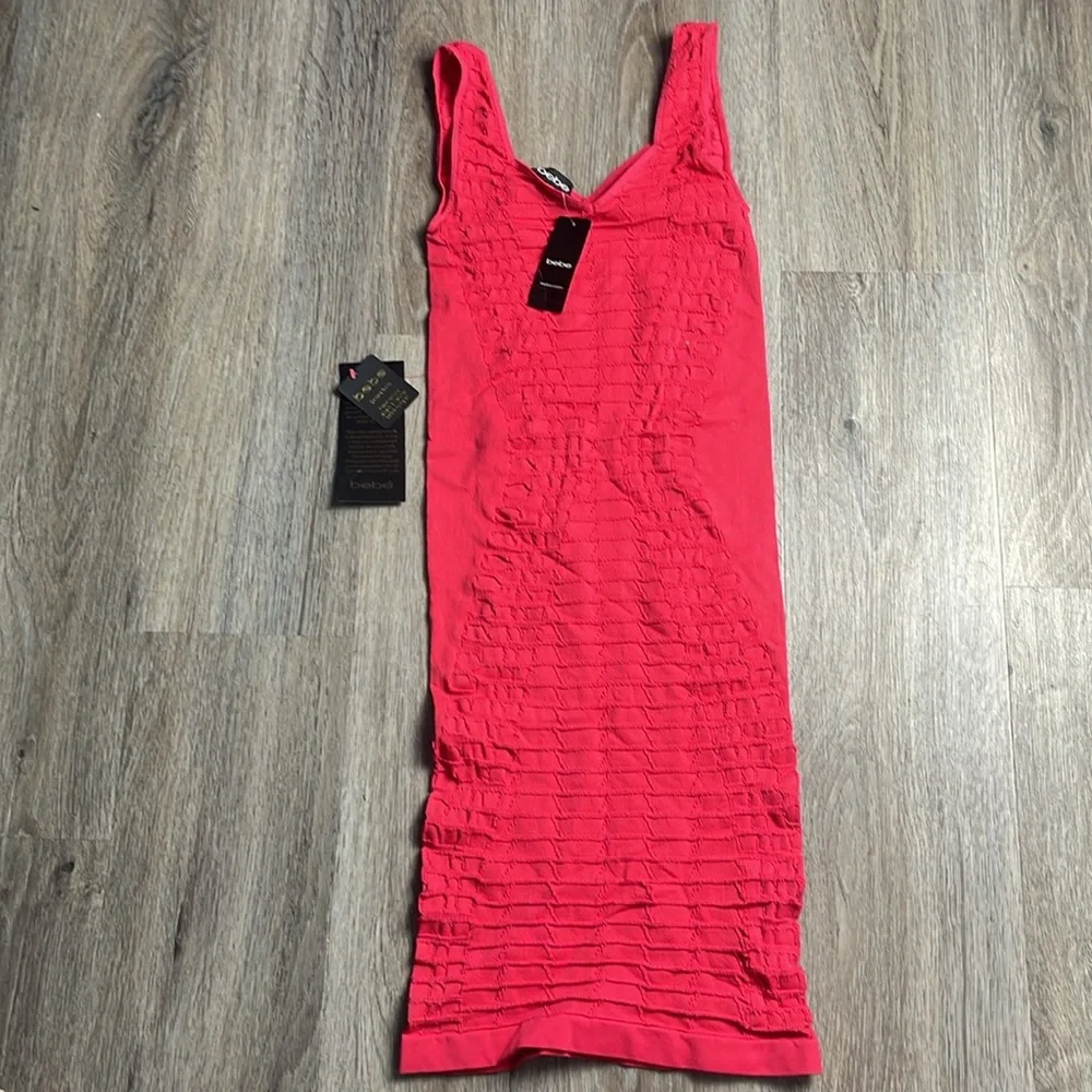 Bebe Body-con Sweetheart Neck Textured Dress Size M/L - Picture 7 of 16